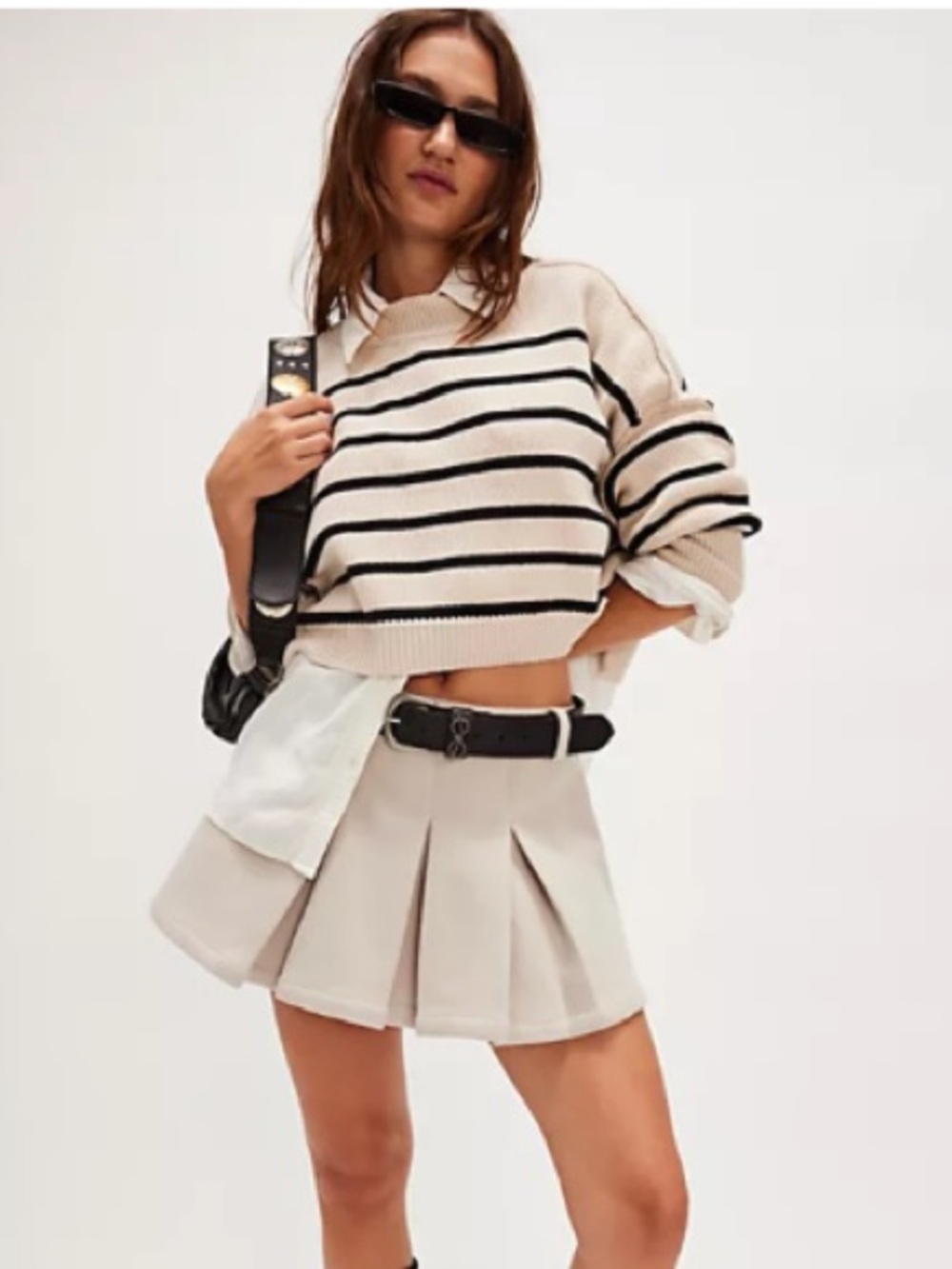 Free People Madison Ave Mini Skirt in French Oak NWT